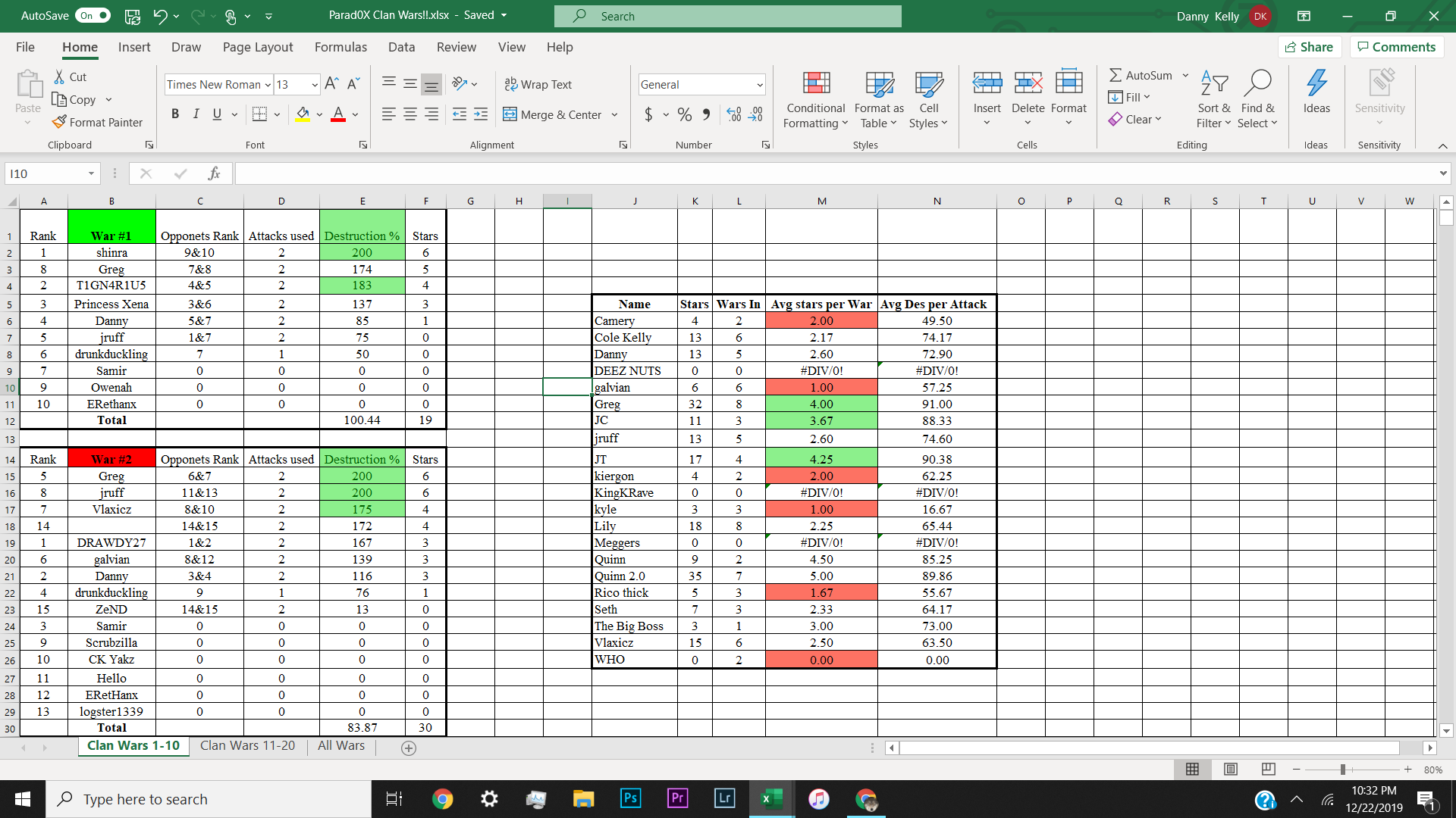 Excel screenshot showing server connection